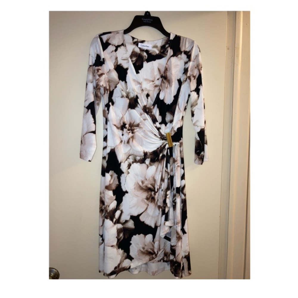 Calvin Klein mock wrap style dress